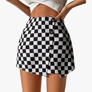 Checkerboard mini skort skirt